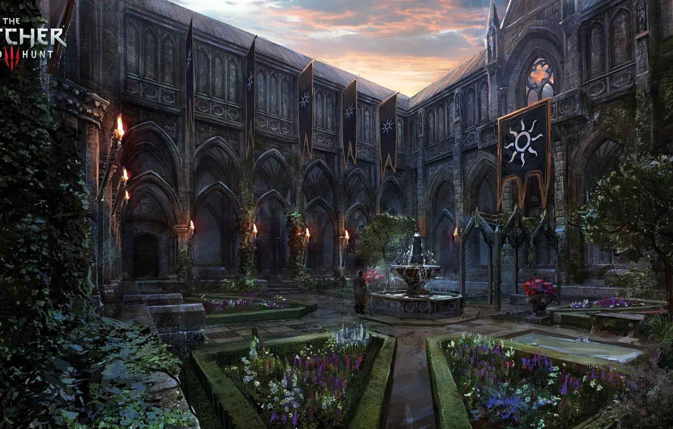 Photo wallpaper garden, art, The Witcher, CD Projekt RED, The Witcher 3: Wild Hunt, nilfgaard