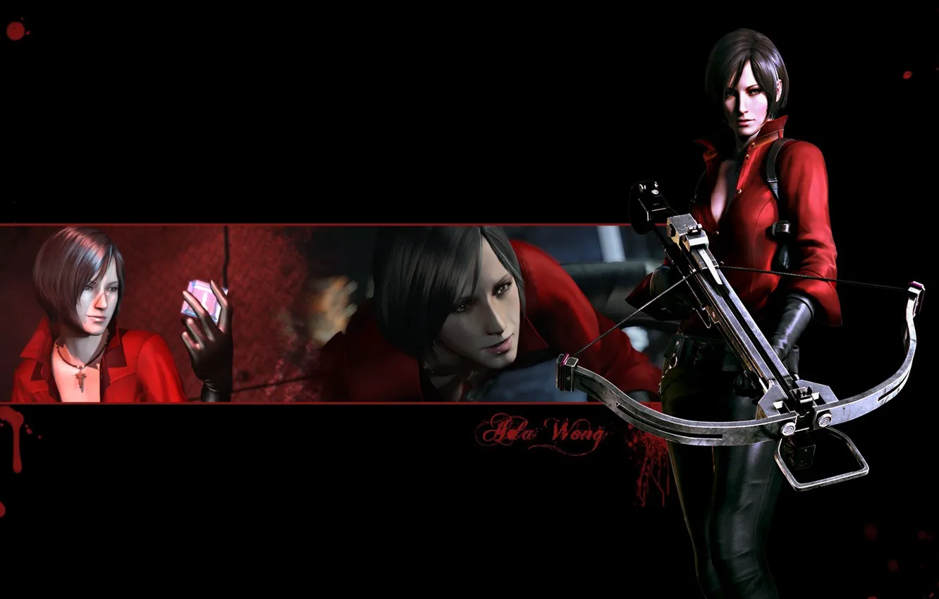 Photo wallpaper red, gun, blood, game, weapon, woman, spy, cross