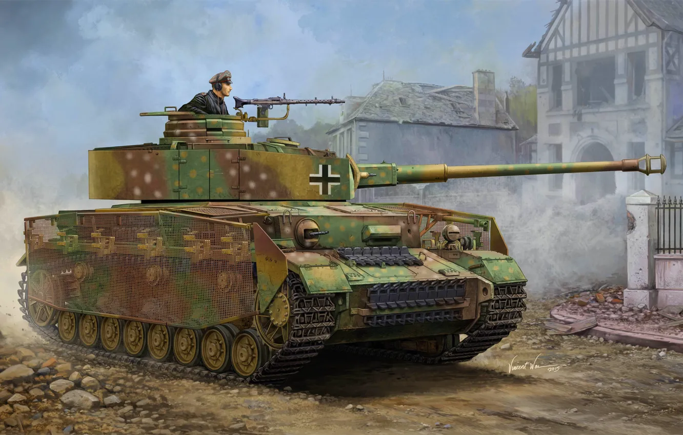 Photo wallpaper Tank, The Wehrmacht, Medium Tank, Panzerwaffe, Tanker, Pz.Kpfw IV.Ausf J