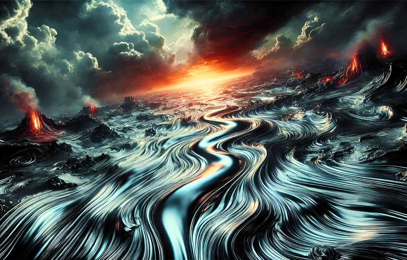 Photo wallpaper wallpaper, metal, landscape, miscellaneous, volcano, Farisey