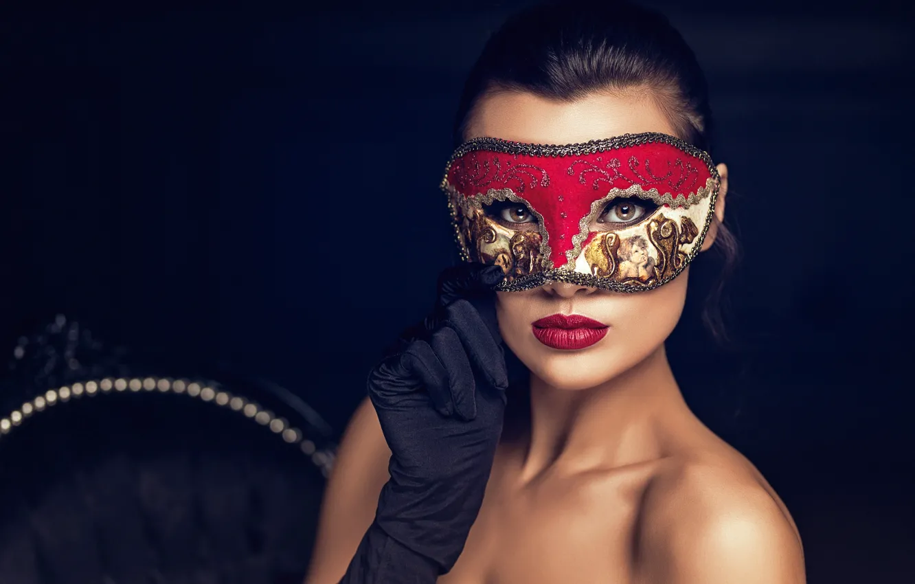 Photo wallpaper look, pose, background, model, portrait, hands, makeup, brunette