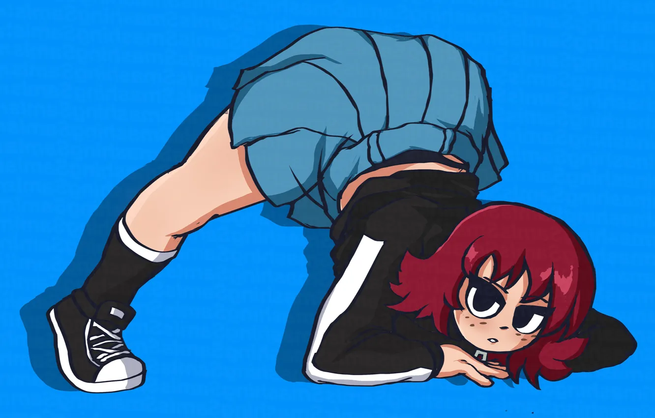 Photo wallpaper girl, anime, beautiful, short hair, pretty, redhead, scott pilgrim, attractive