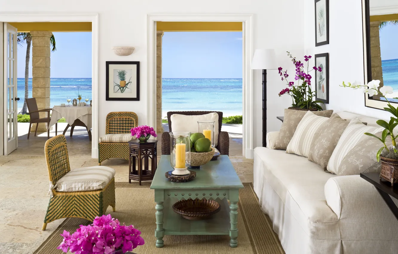 Photo wallpaper design, style, Villa, home, interior, cottage, living room