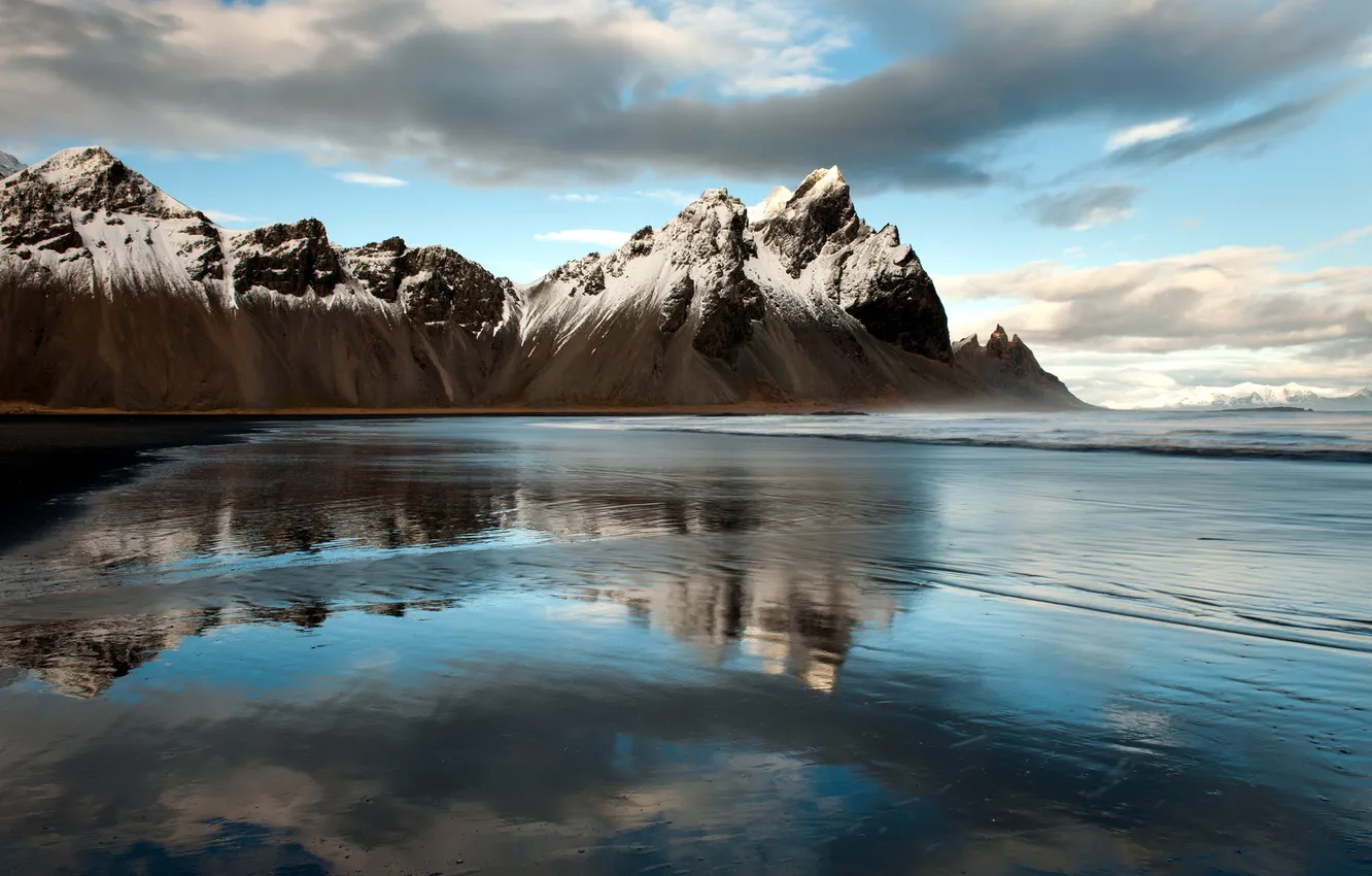 Photo wallpaper sea, landscape, mountains