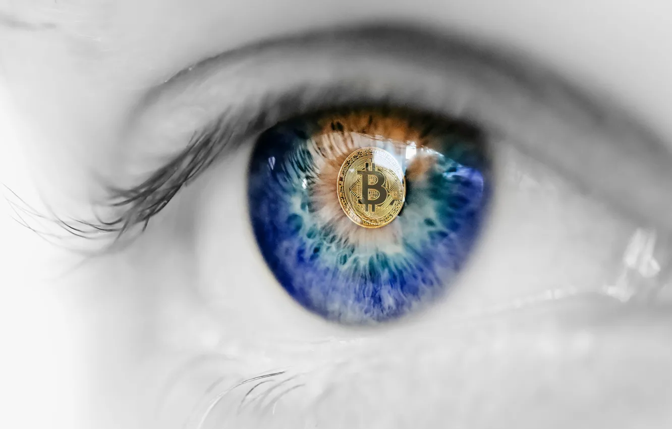 Photo wallpaper eye, market, coin, bitcoin