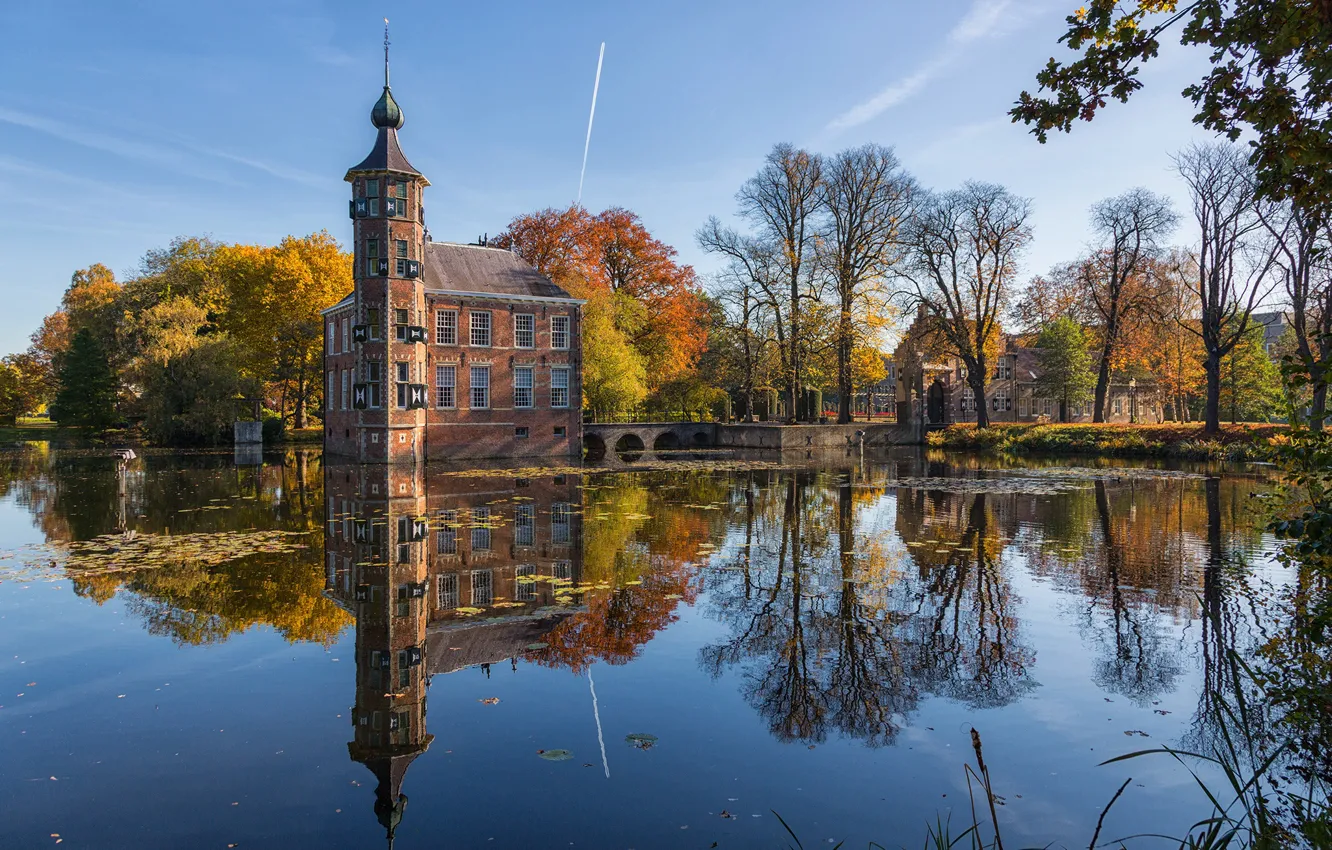 Photo wallpaper autumn, tower, Netherlands, Nonsense, Bouvigne Castle