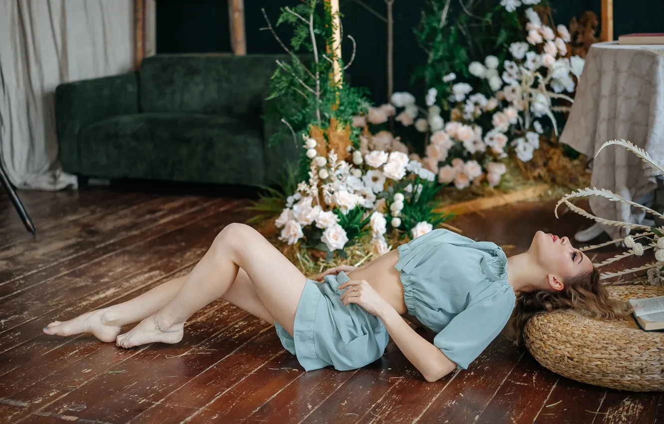 Photo wallpaper girl, sexy, Wallpaper, sweetheart, model, bright, shorts, makeup