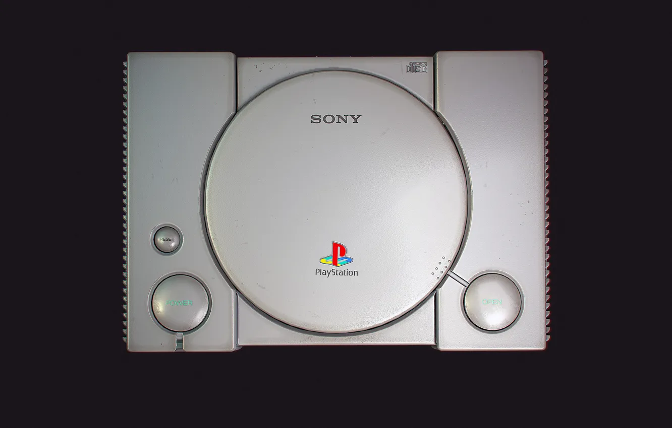 Photo wallpaper minimalism, console, Sony, the view from the top, console, first, Sony Playstation, console