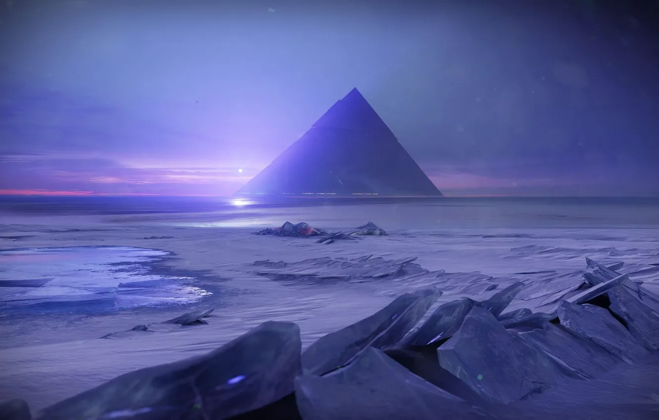 Photo wallpaper winter, pyramid, ice