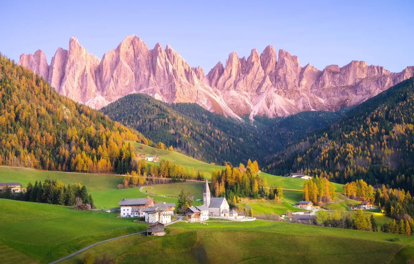 Photo wallpaper Trentino-Alto Adige, Funes, Santa Maddalena Alta