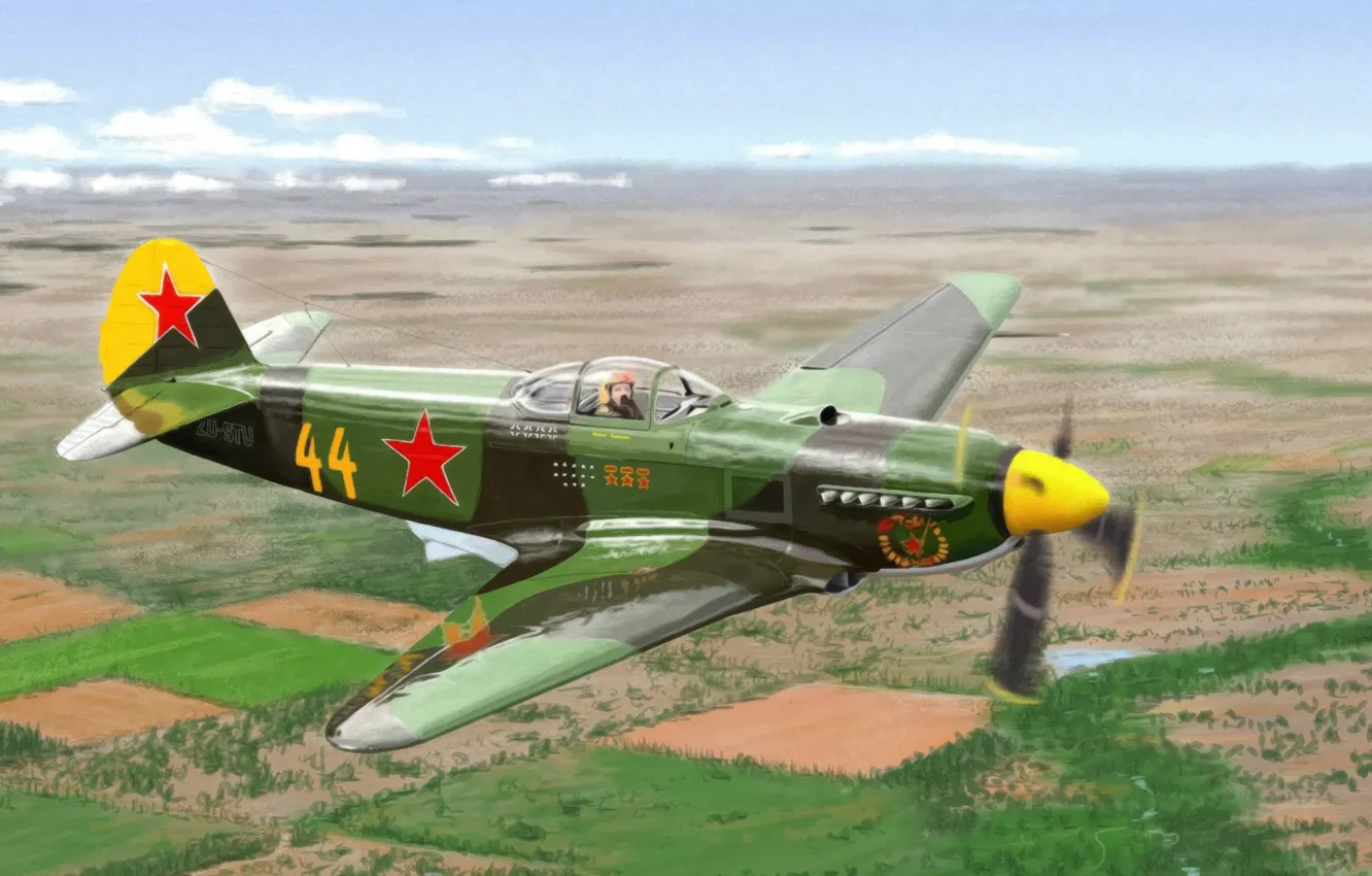 Photo wallpaper height, flight, Military, The plane, The Yak-3