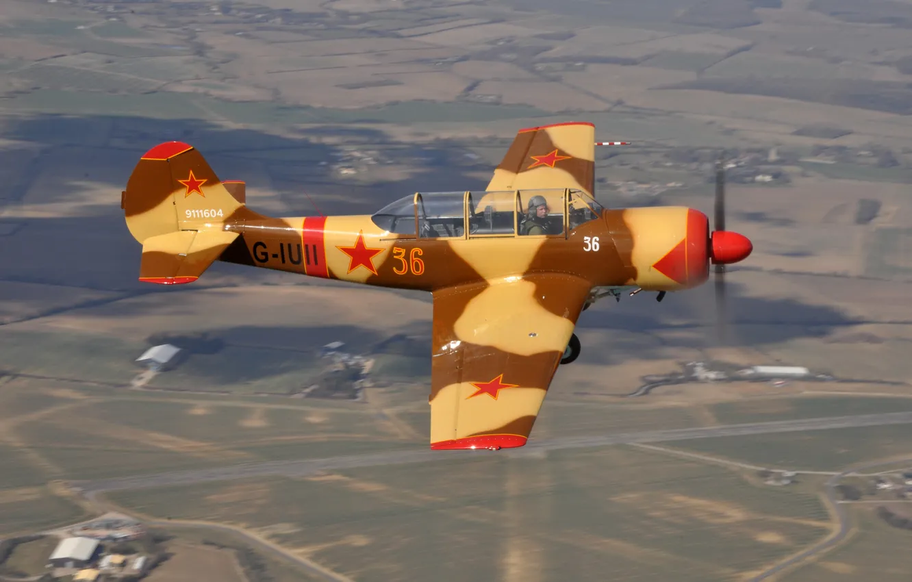 Photo wallpaper flight, the plane, double, metal, The Yak-52