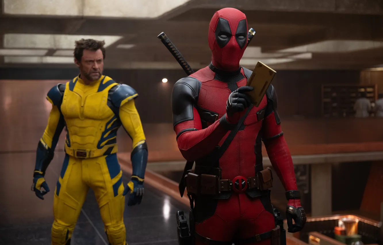 Photo wallpaper Ryan Reynolds, Wolverine, Hugh Jackman, Deadpool, Marvel Studios, 2024, Deadpool & Wolverine