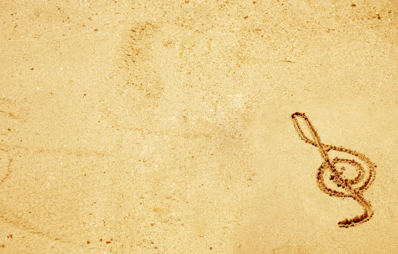 Photo wallpaper sand, music, figure, minimalism, key