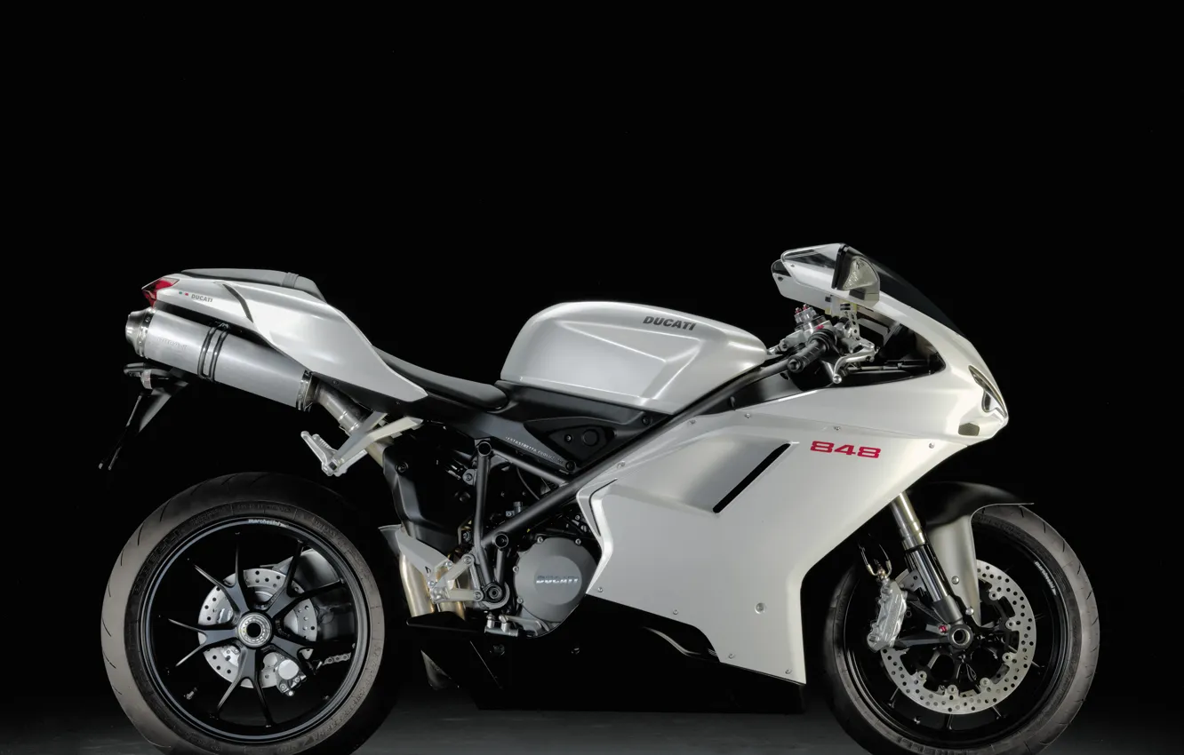 Photo wallpaper white, Motorcycle, ducati