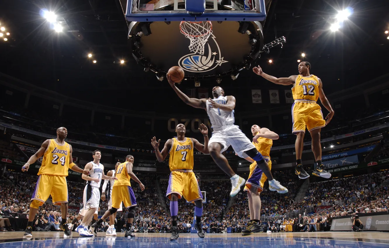 Photo wallpaper flight, jump, height, waiting, basketball, weightlessness, NBA, Orlando Magic