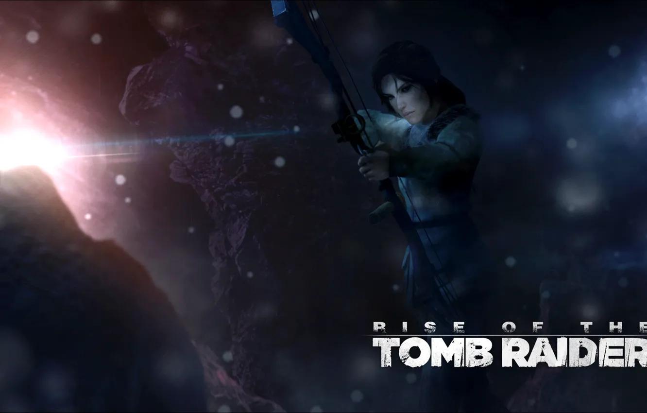 Photo wallpaper snow, bow, arrows, lara croft, Crystal Dynamics, Rise of the Tomb Raider