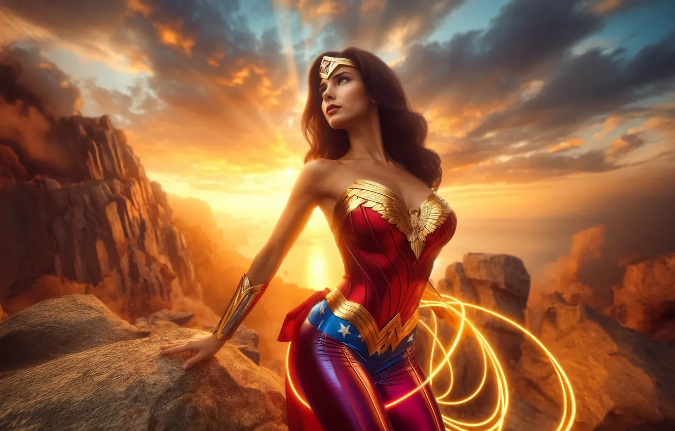 Photo wallpaper woman, justice, goddess, Wonder