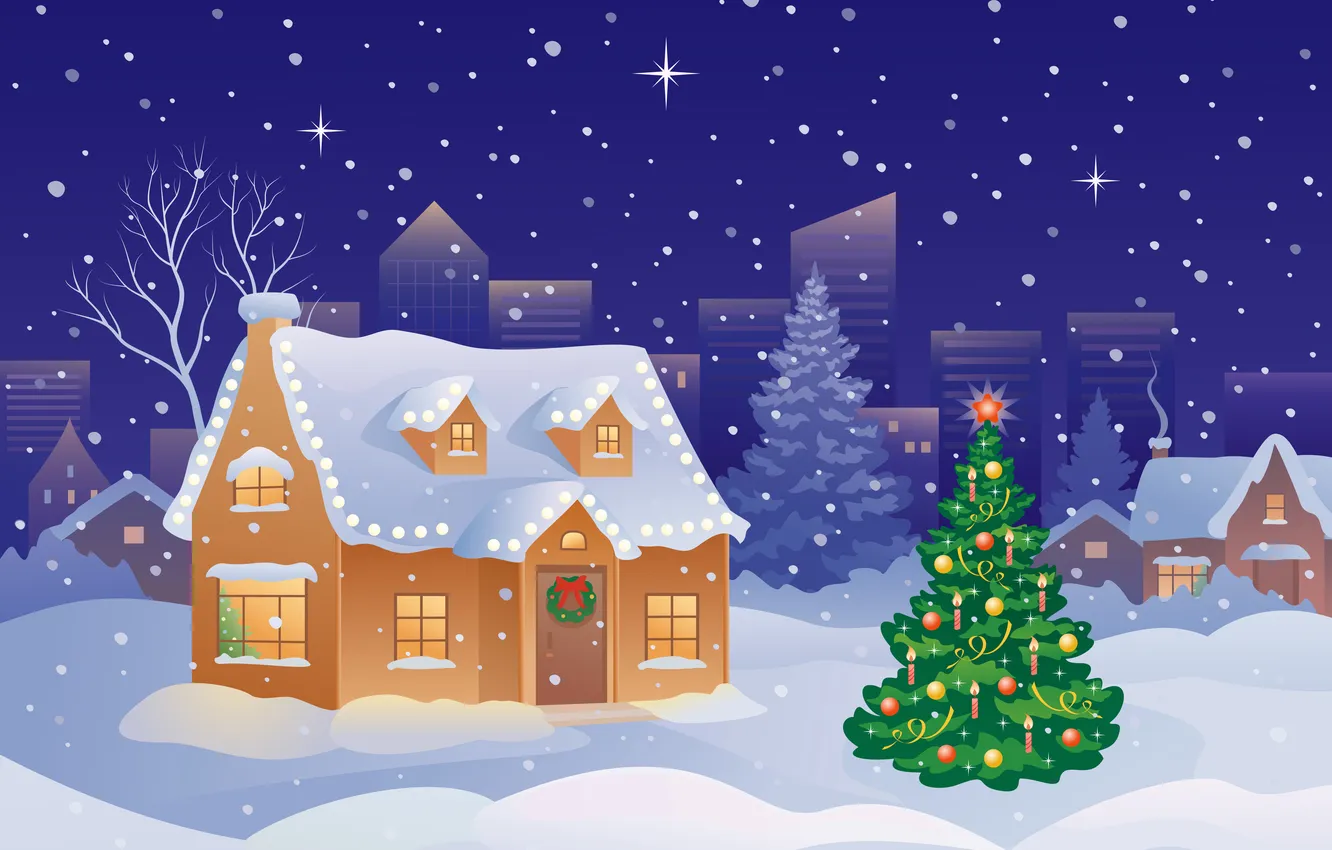 Photo wallpaper winter, balls, snow, decoration, holiday, New Year, Christmas, snowman