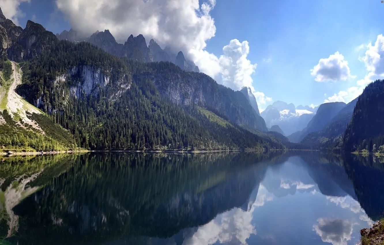 Photo wallpaper clouds, reflection, Austria, Austria, Dachstein