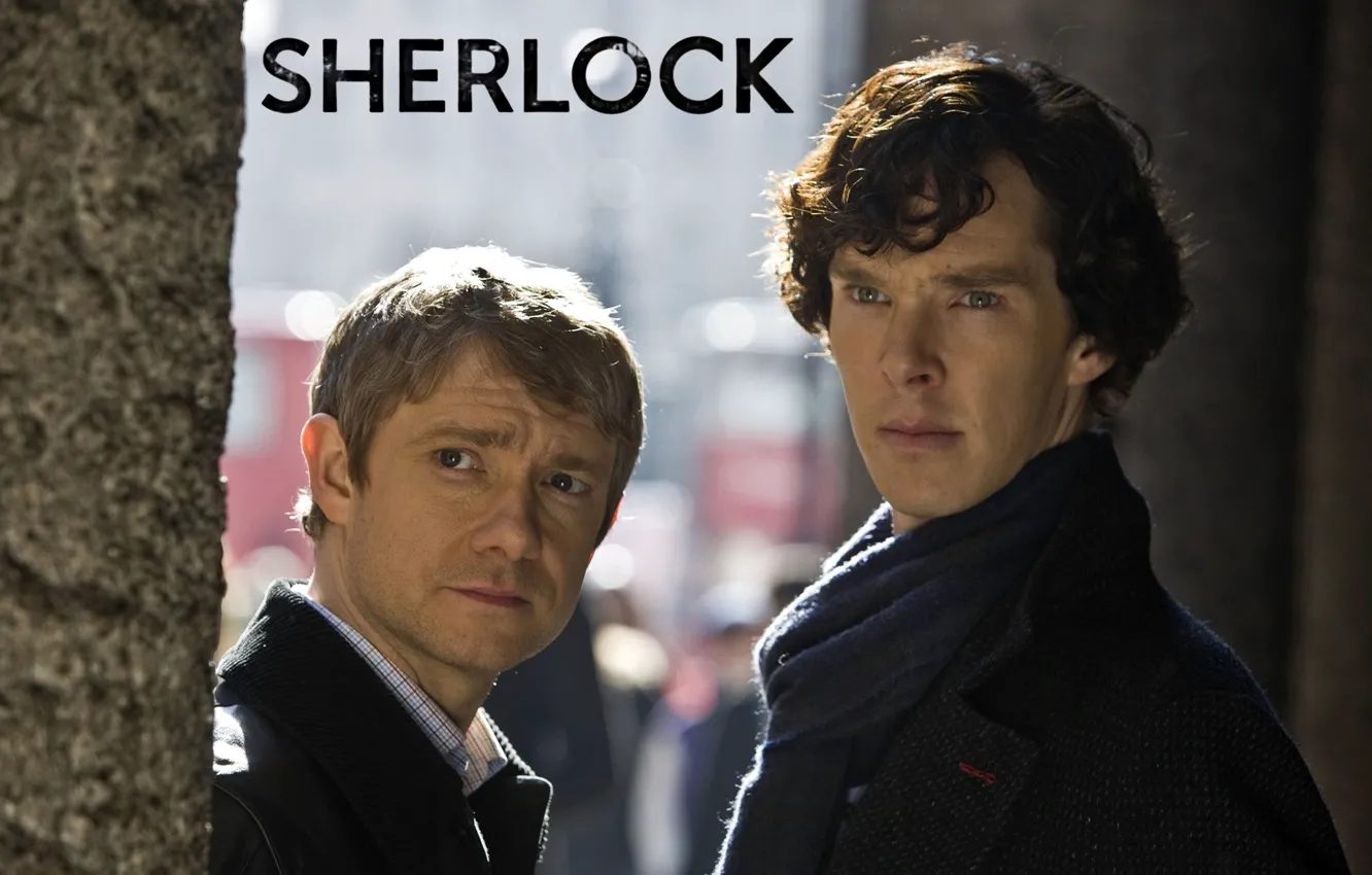 Photo wallpaper each, partner, Martin Freeman, Benedict Cumberbatch, Sherlock, Sherlock BBC, Sherlock Holmes, John Watson