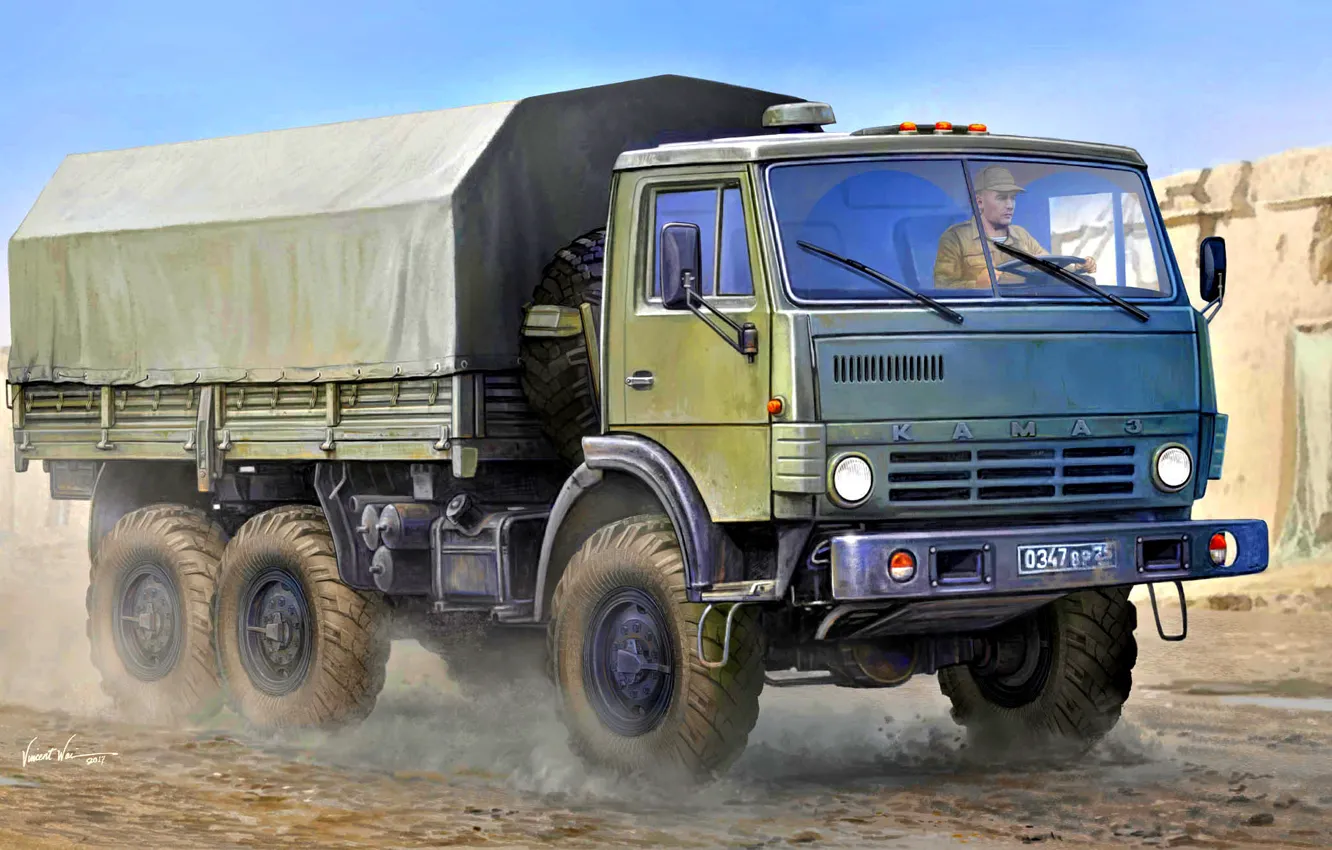 Photo wallpaper Russia, Rover, army, four-wheel drive, terrain, KamAZ-4310, the basic model
