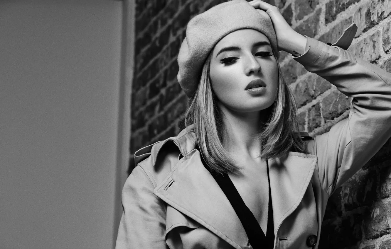 Photo wallpaper actress, black and white, Maria Valverde