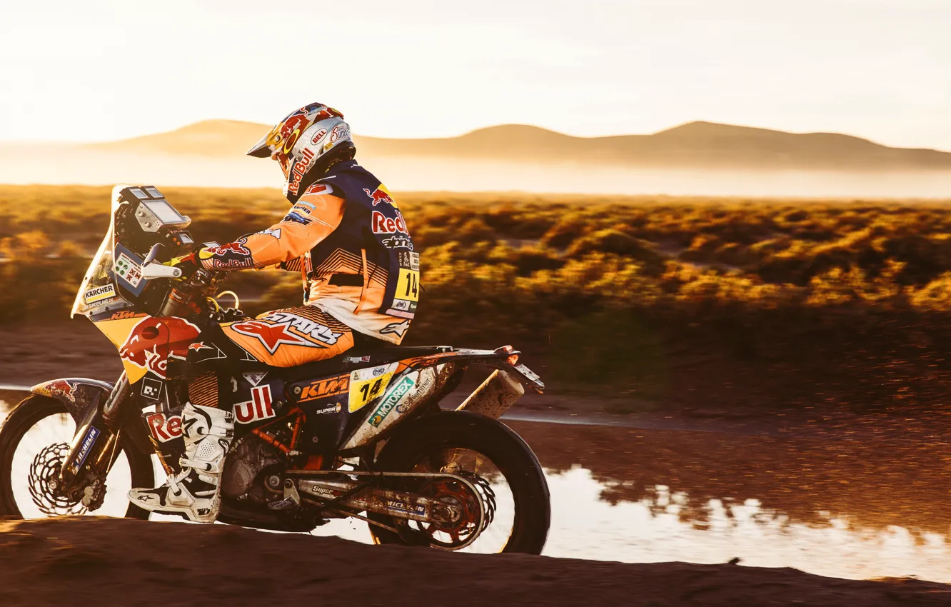 Photo wallpaper Sport, Speed, Motorcycle, Racer, Moto, KTM, Rally, Dakar