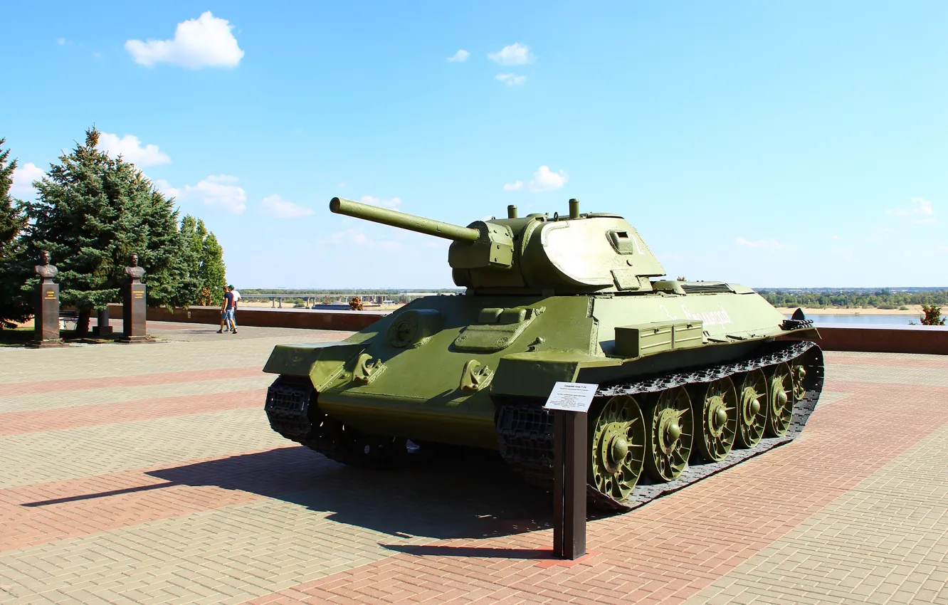 Photo wallpaper tank, front, T-34-76, Volgograd, Volgograd, Museum-panorama of the Battle of Stalingrad
