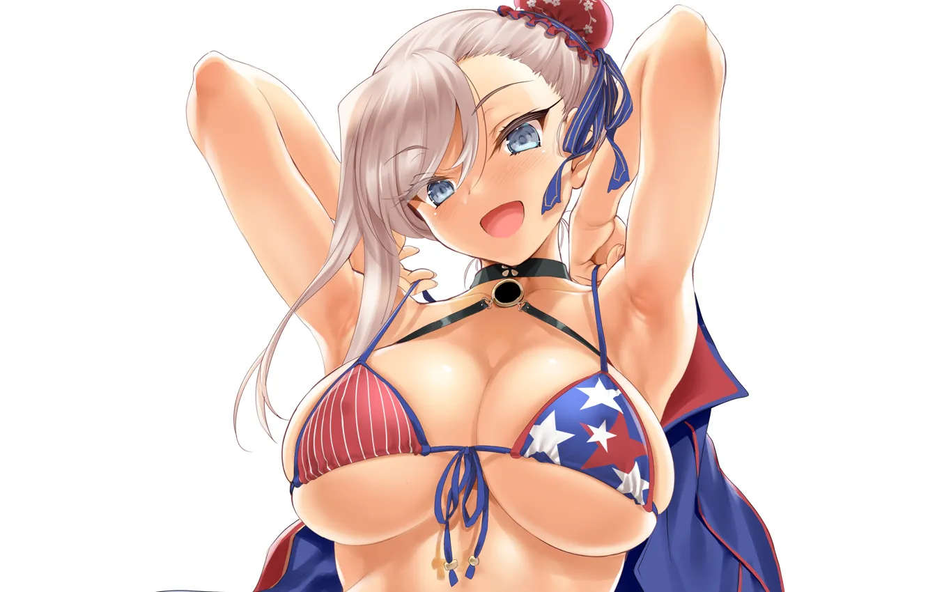 Photo wallpaper girl, sexy, long hair, boobs, saber, anime, beautiful, pretty