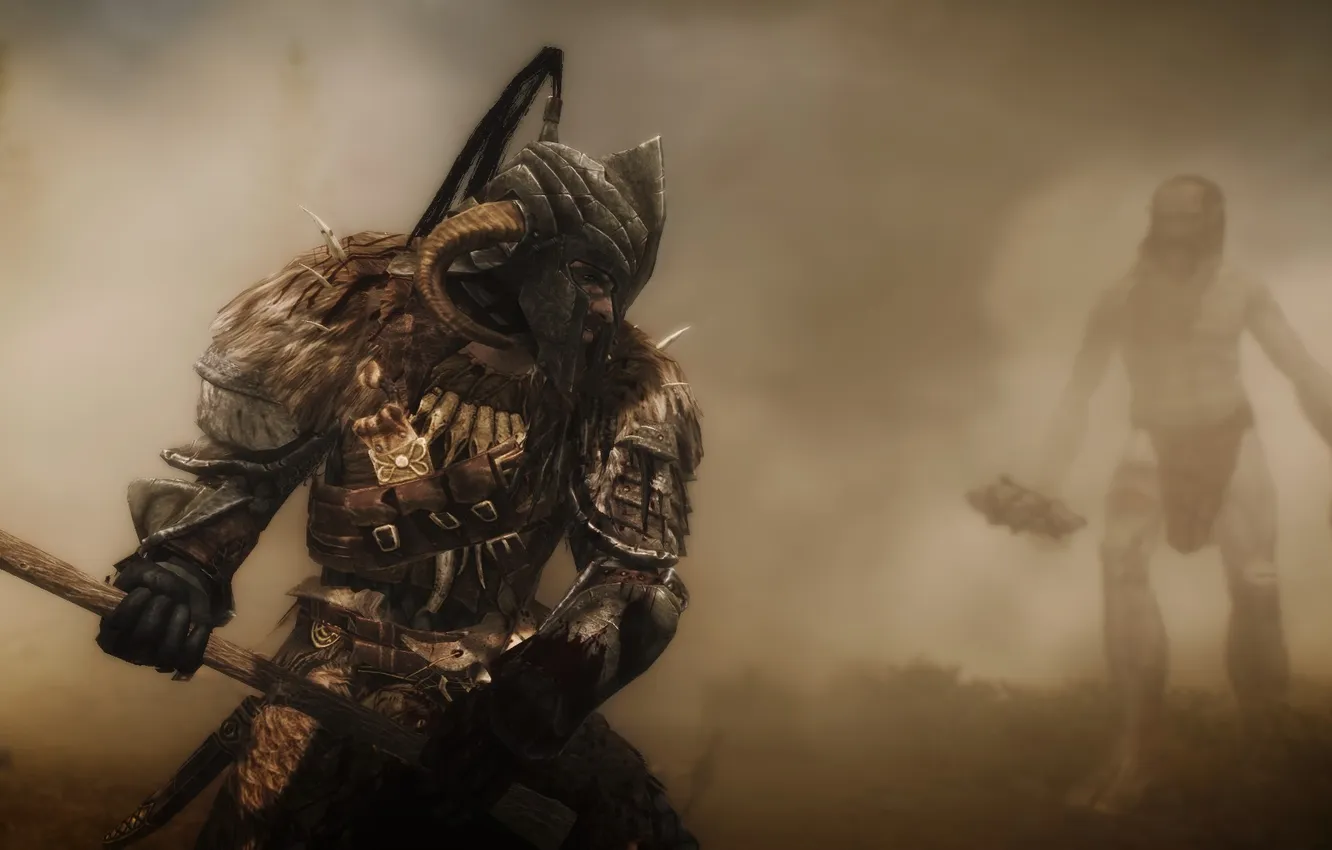 Photo wallpaper the game, giant, hero, fighter, Skyrim, Skyrim, The Elder Scrolls V
