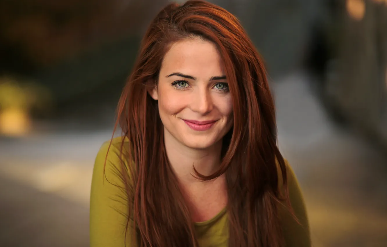 Photo wallpaper look, girl, face, smile, mood