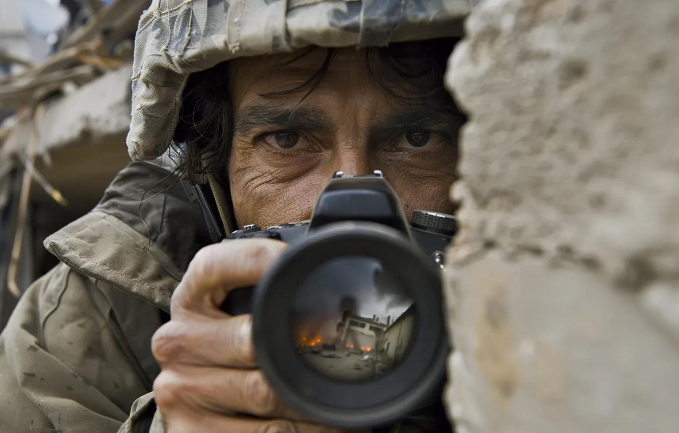 Photo wallpaper the camera, male, digital art, AI art, The Art of Artificial Intelligence, Takes pictures, War …