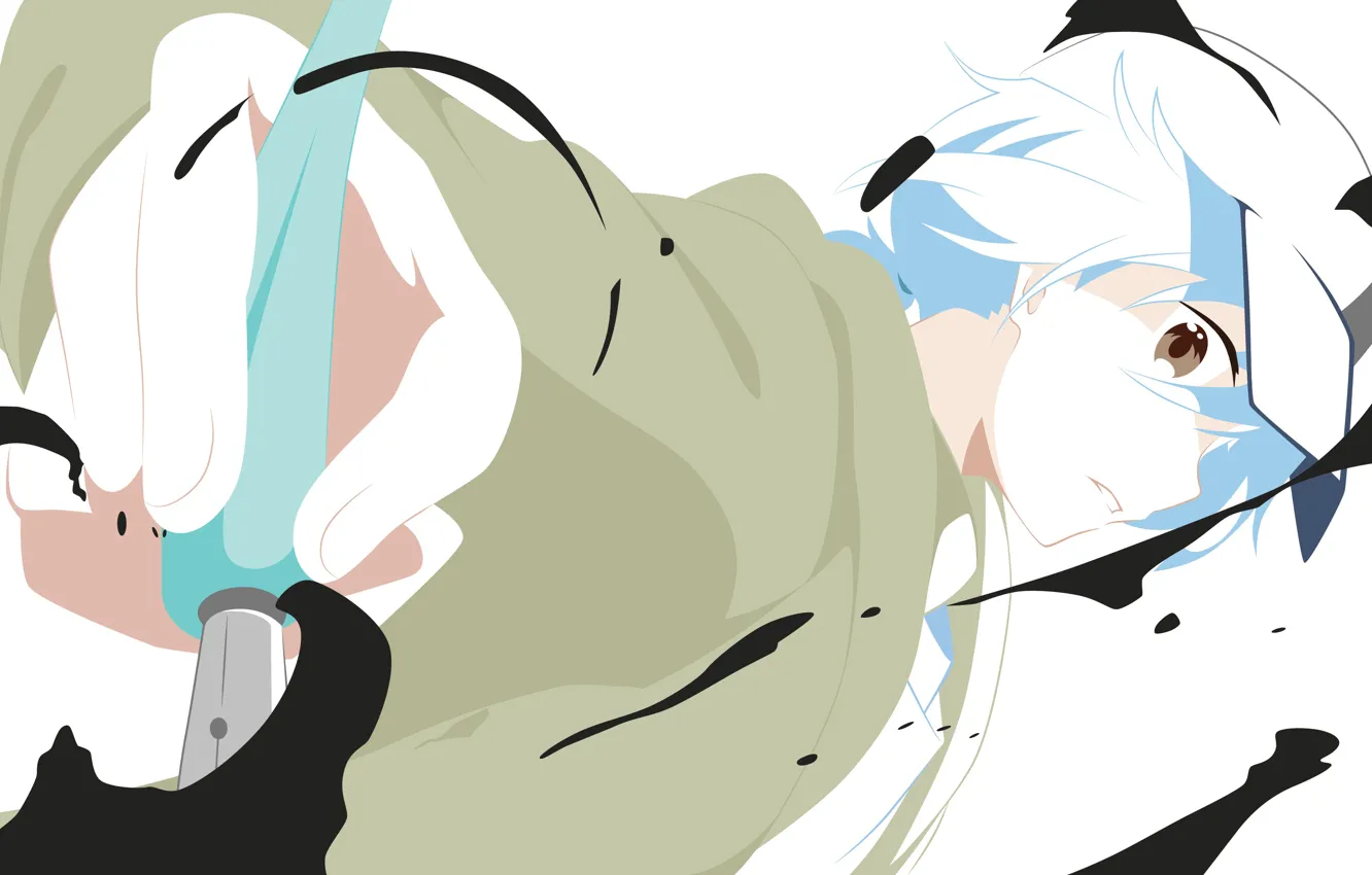 Photo wallpaper handle, guy, ink