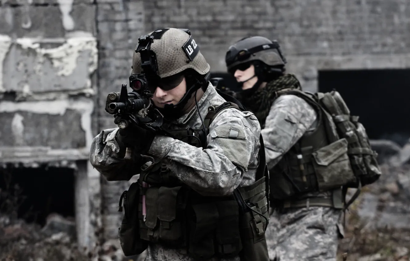 Photo wallpaper soldiers, equipment, firearms