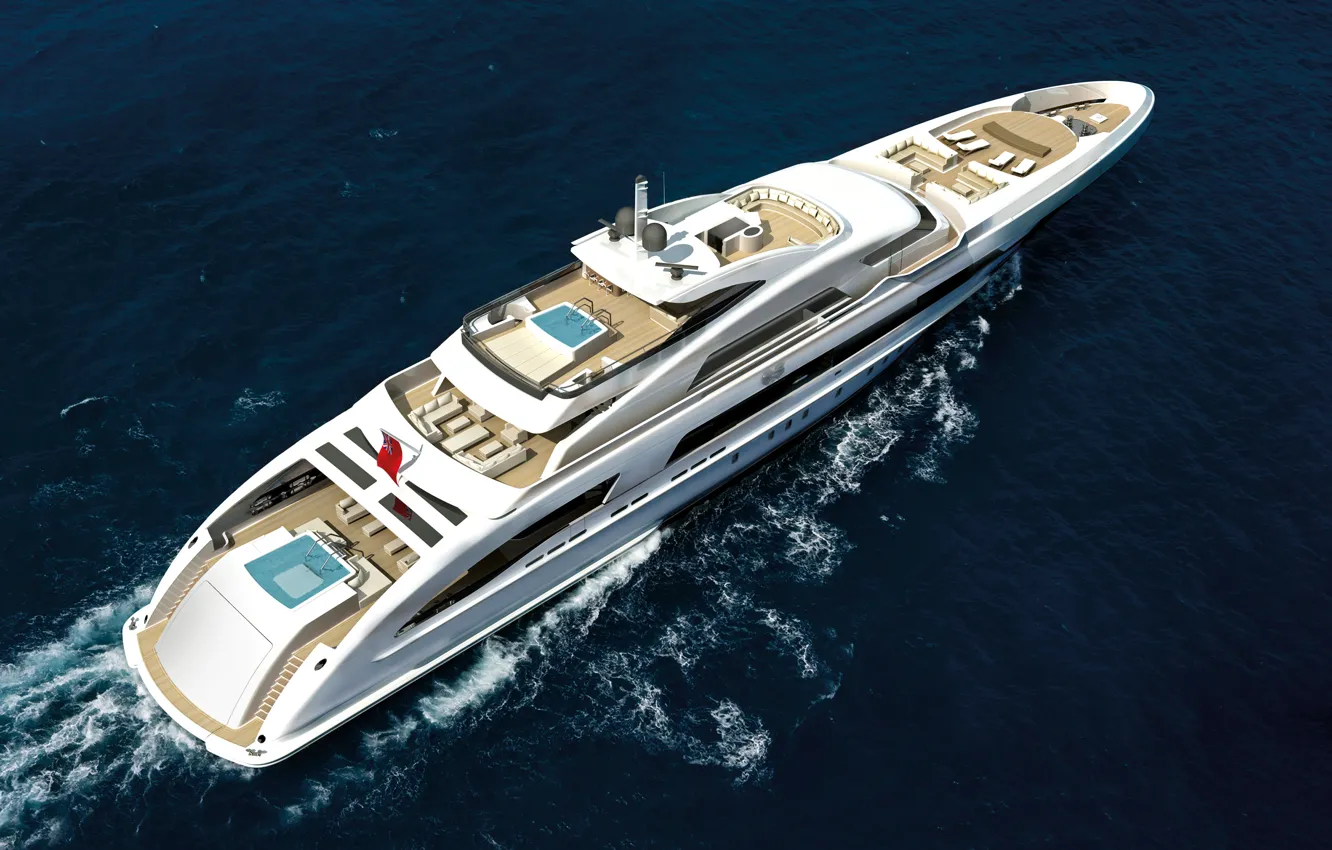Photo wallpaper sea, yacht, super yacht, mega yacht, motor yacht