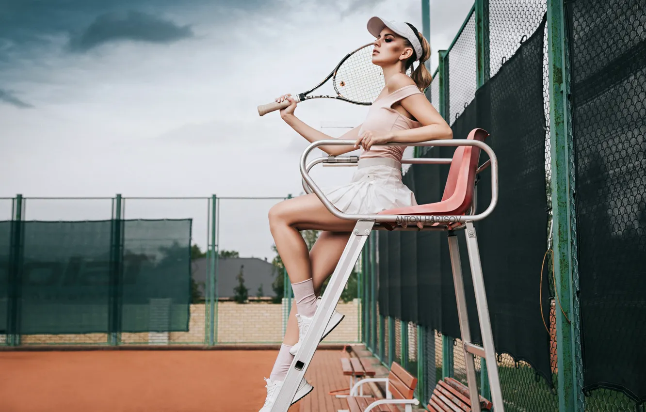 Photo wallpaper pretty, tennis, pose, Anton Kharisov