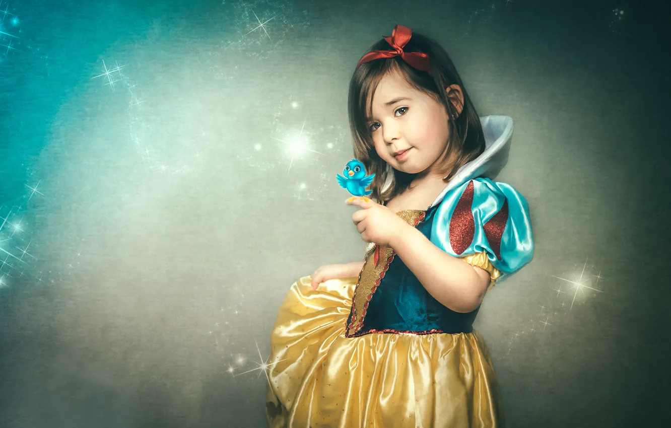 Photo wallpaper tale, girl, bird, Disney Princess