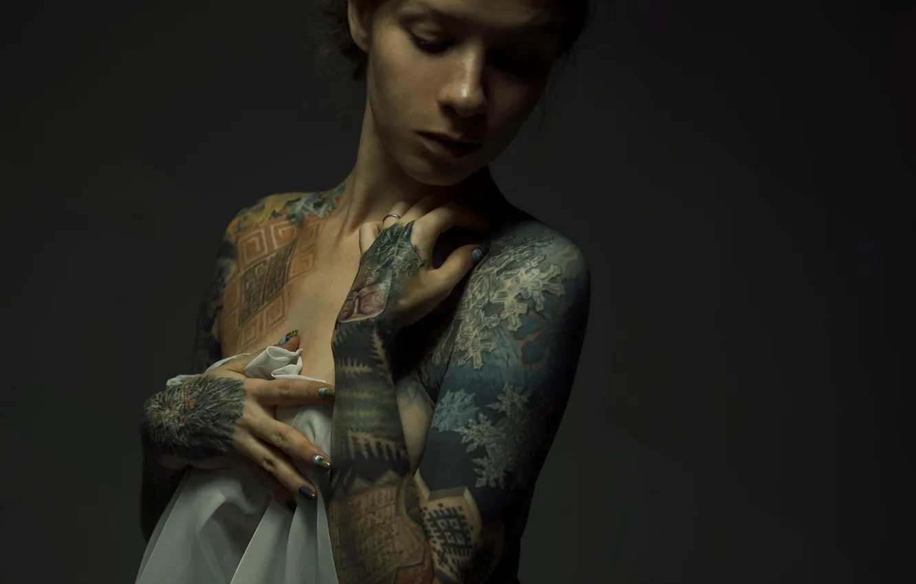 Photo wallpaper model, tattoo, Dmitry Chernov