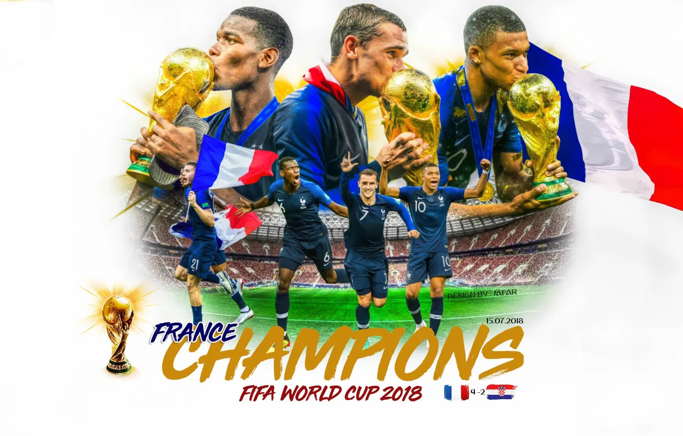 Photo wallpaper football, France, 2018, World Champions
