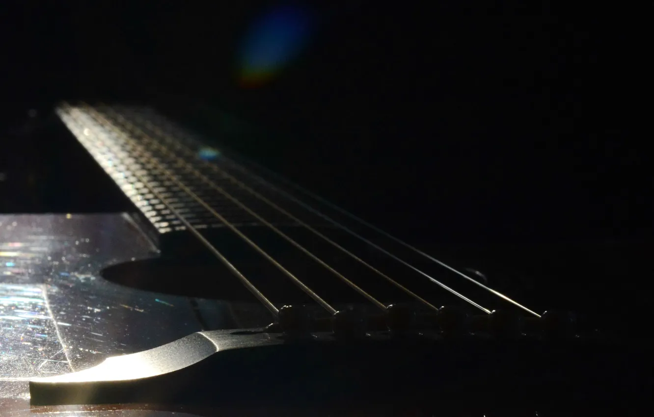 Photo wallpaper macro, music, guitar