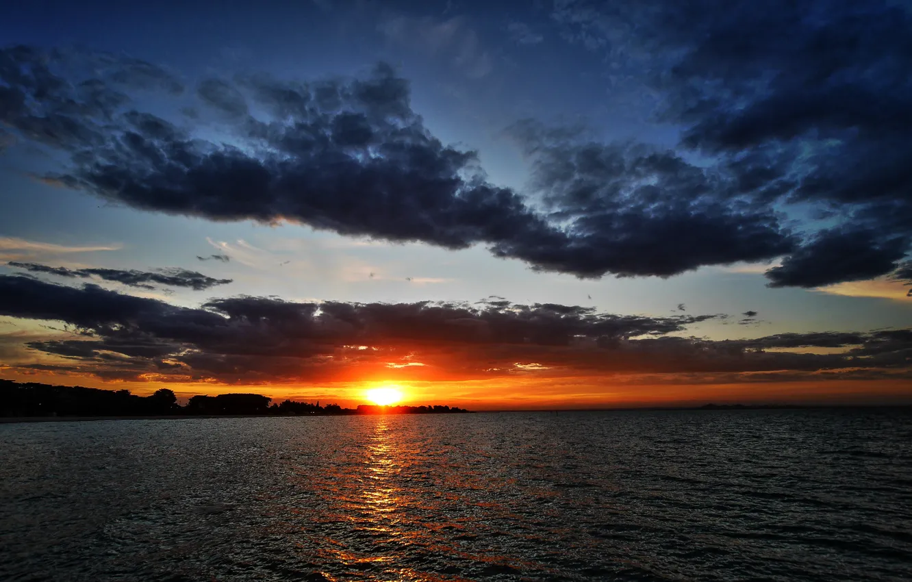 Photo wallpaper sea, the sky, sunset, beauty