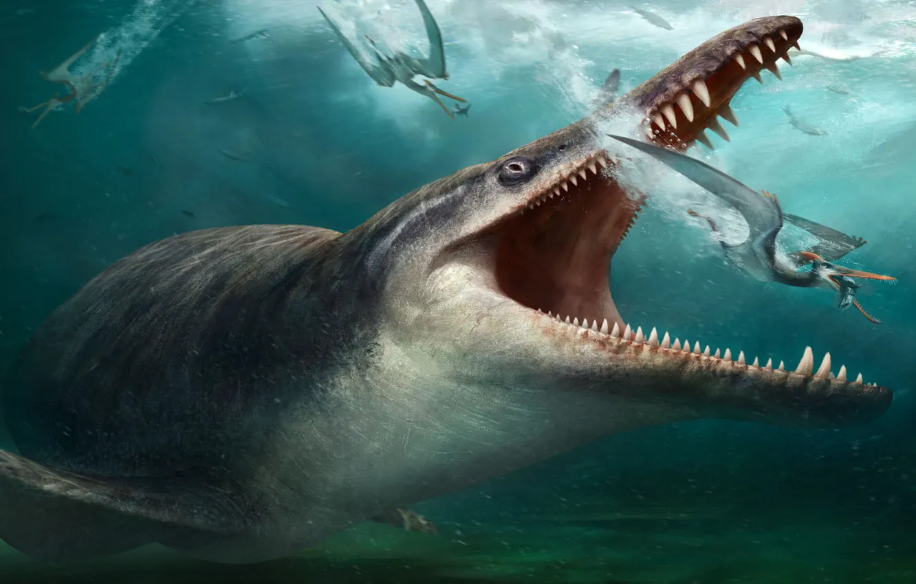 Photo wallpaper RJ PalmerPRO Freelance Concept, giant pliosaur Cretaceous era, Kronosaur, Kronosaurus