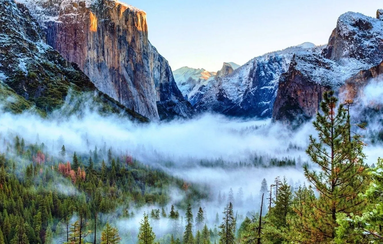 Photo wallpaper misty, national Park, Yosemite