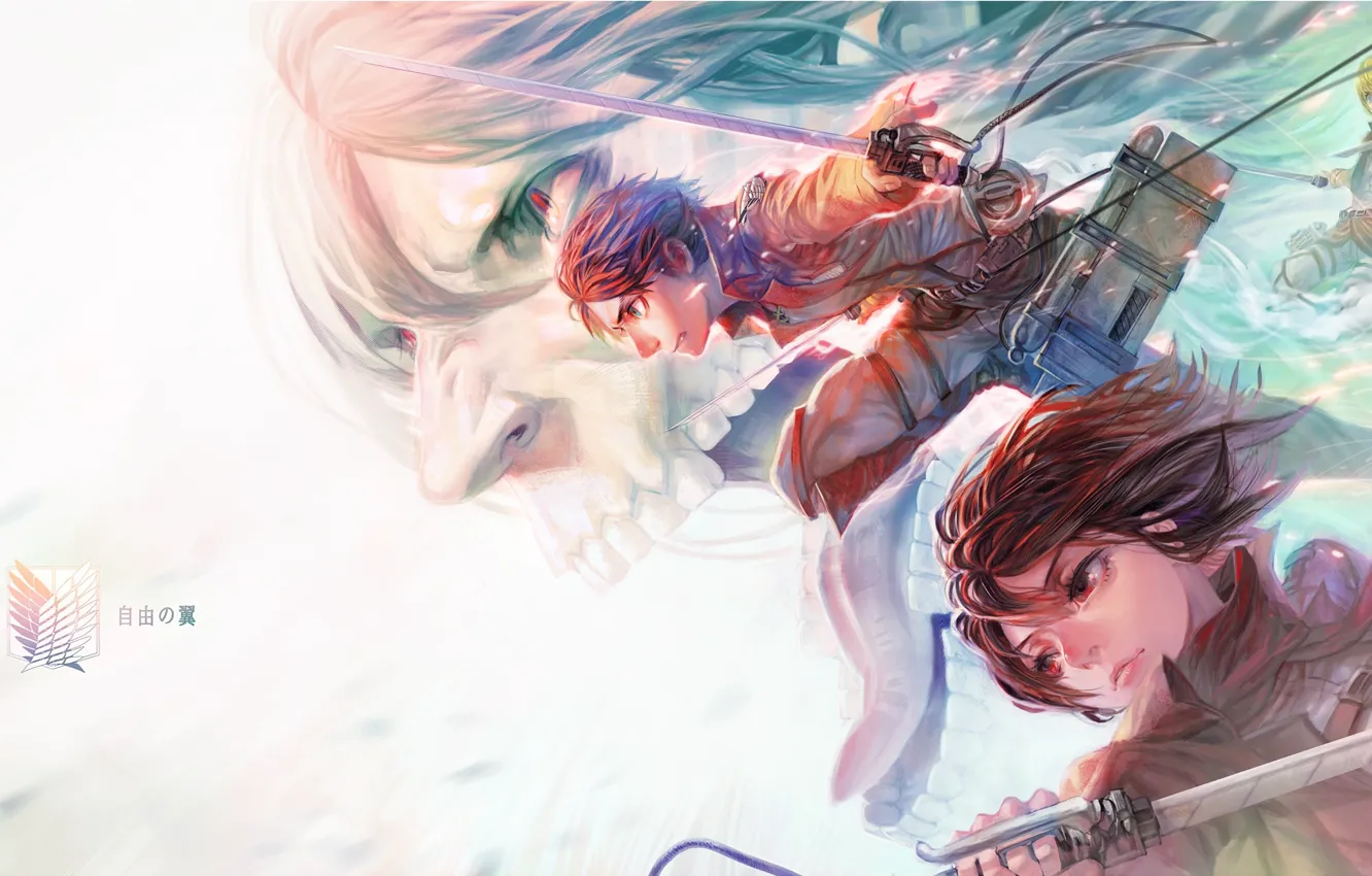 Photo wallpaper Titan, Shingeki no Kyojin, The Invasion Of The Titans, Attack Of The Titans, Eren Yeager