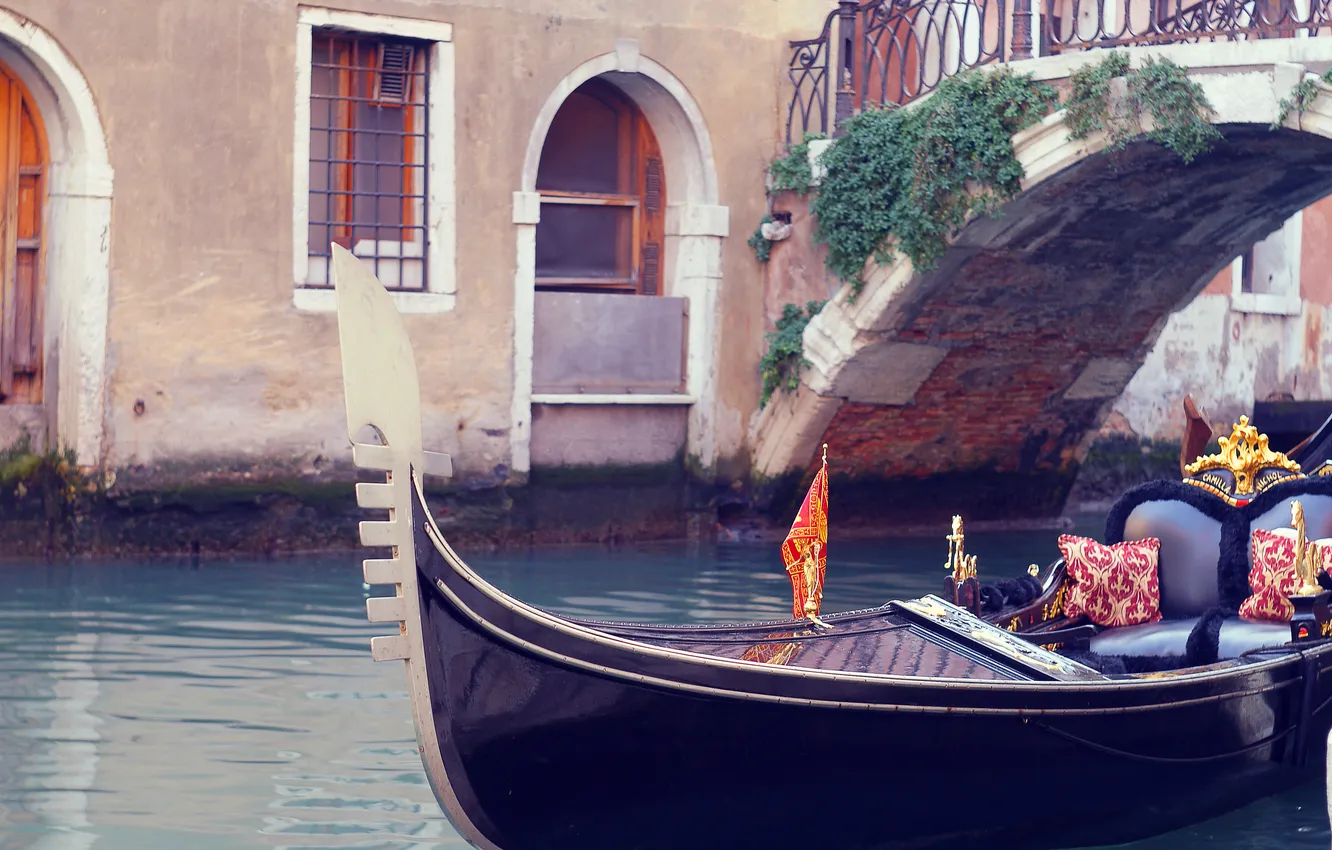 Photo wallpaper Italy, Venice, channel, gondola