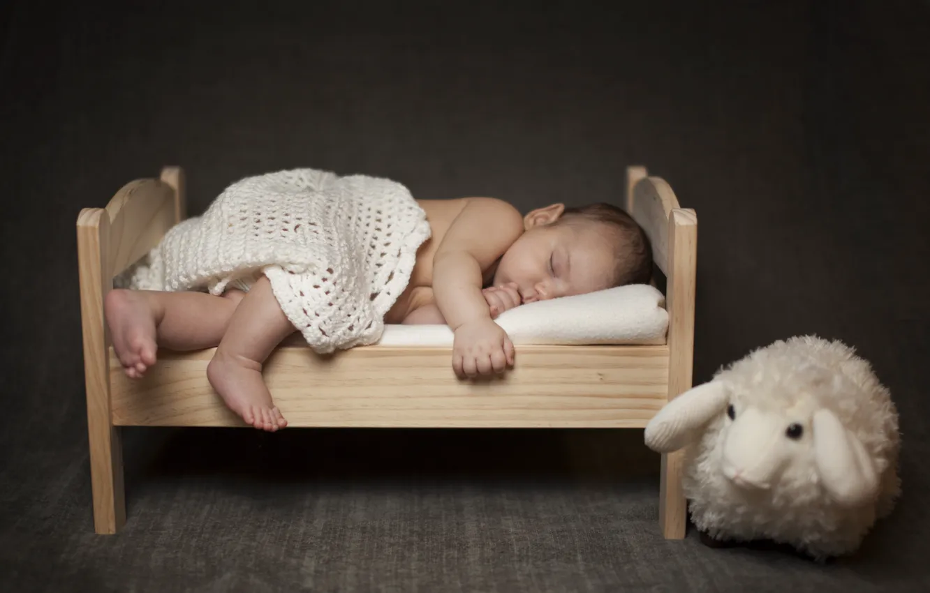 Photo wallpaper children, toy, sleep, baby, sleeping, shawl, child, baby