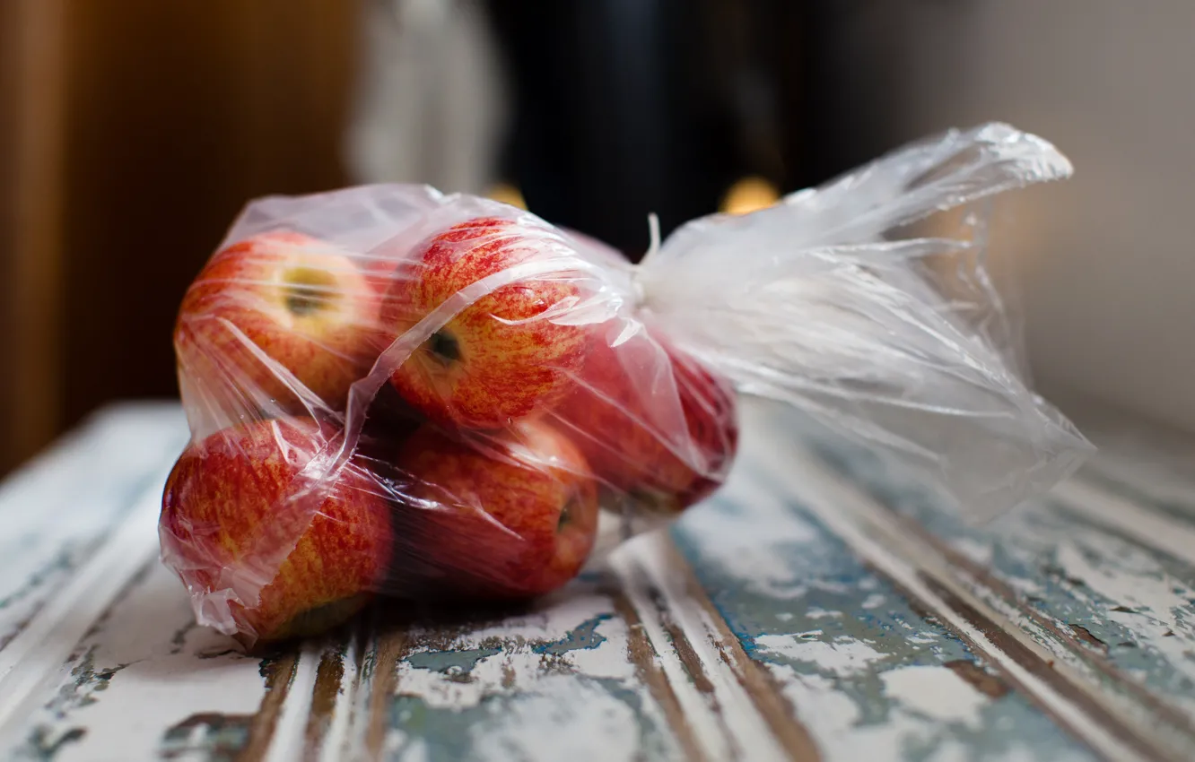 Photo wallpaper apples, package, vitamins