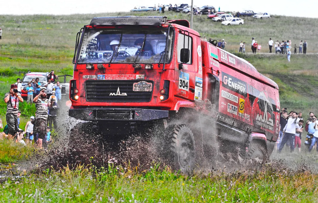 Photo wallpaper Red, Grass, Sport, Speed, People, Race, Dirt, Squirt