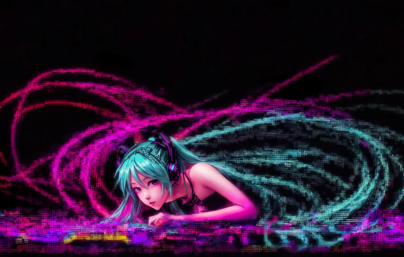 Photo wallpaper girl, digital art, Sonic, Stable Diffusion, Neuronet, AI Art, pixel sound, original ai-artwork